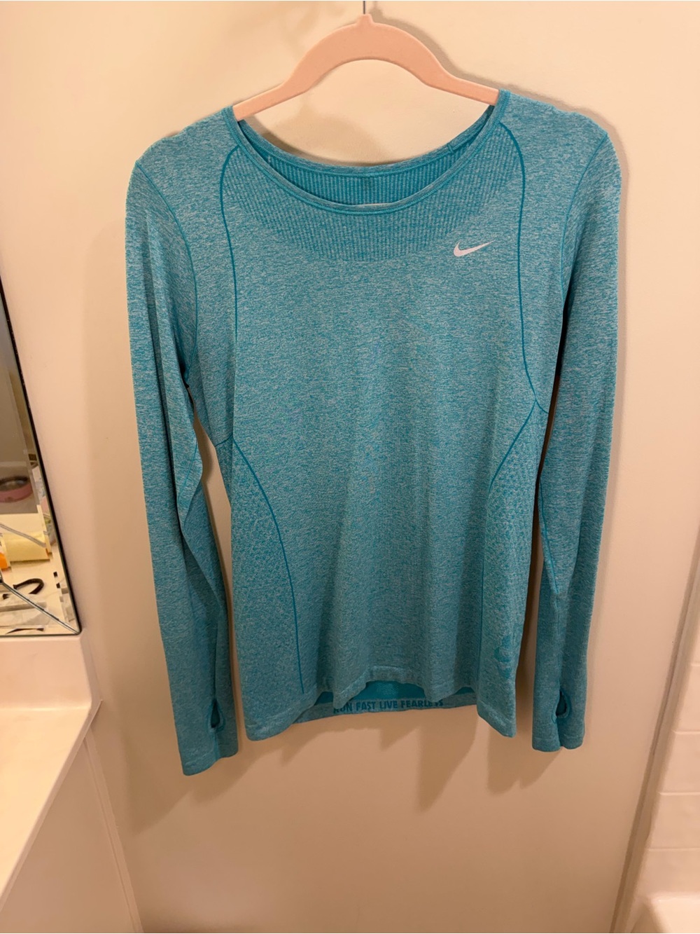Nike Teal Long-Sleeve Athletic Top